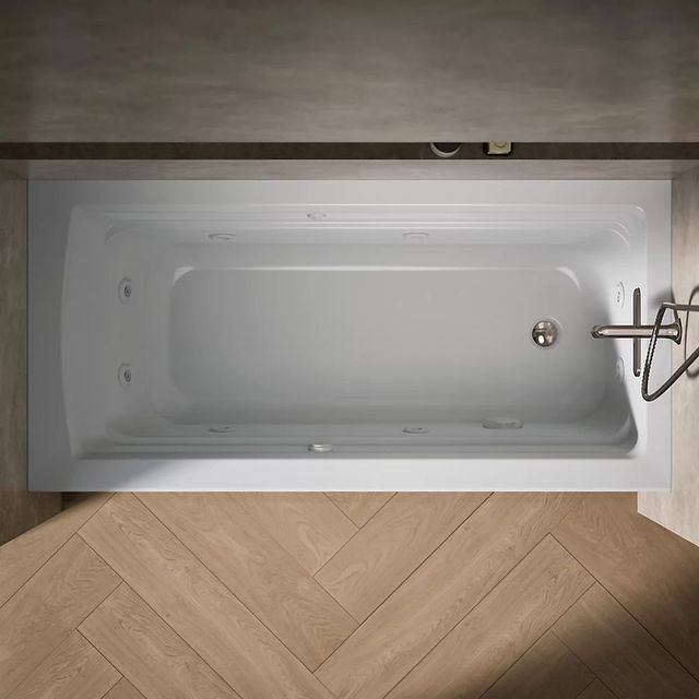 KOHLER® Archer® Ice Grey 66" x 32" Alcove Heated BubbleMassage™ Air Bath and Whirlpool - Right Drain-2