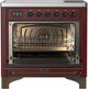 Ilve® Majestic III 36" Burgundy Pro Style Induction Range with Triple Glass Door and Burnished Trim-1