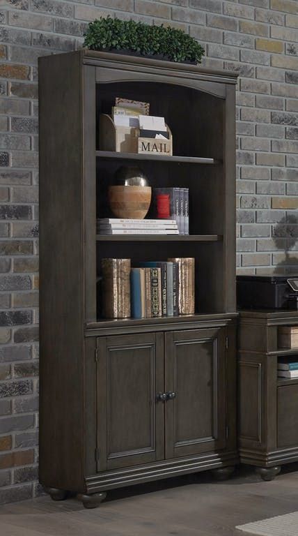 Aspenhome® Oxford Peppercorn Door Bookcase-3