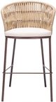 Zuo® Modern Freycinet Brown/Natural Steel Outdoor Barstool-1