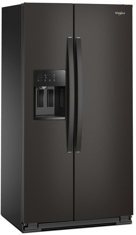 Whirlpool® 36" 20.9 Cu. Ft. Black Stainless Steel Counter Depth Side by Side Refrigerator-1