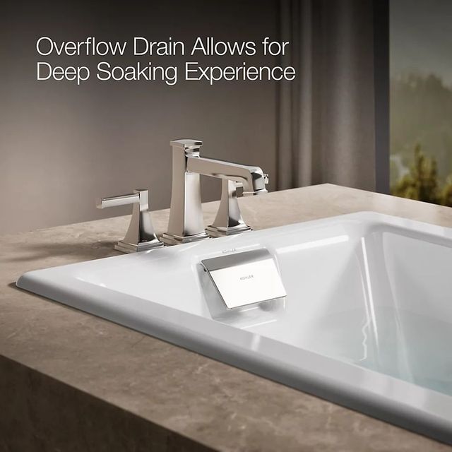 KOHLER® Tea-for-Two® White 18.25" 60" x 32" Drop-in/Undermount Whirlpool Bath-4