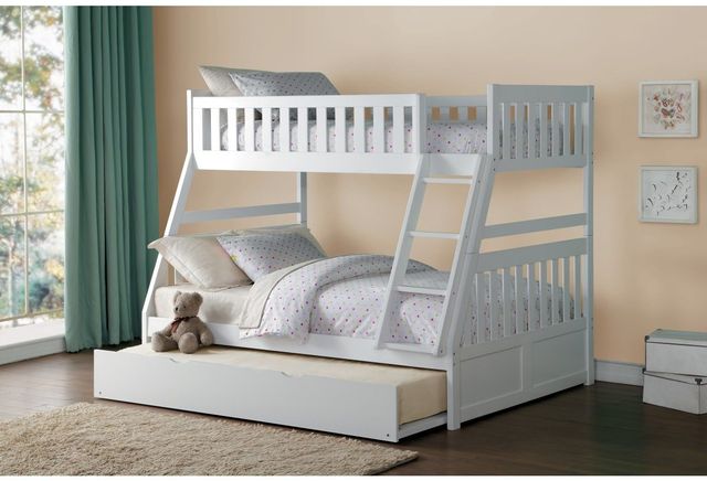 Homelegance® Galen White Youth Twin/Full Bunk Bed with Twin Trundle -1