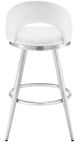 Armen Living Charlotte Brushed Stainless Steel/White 30'' Barstool-4