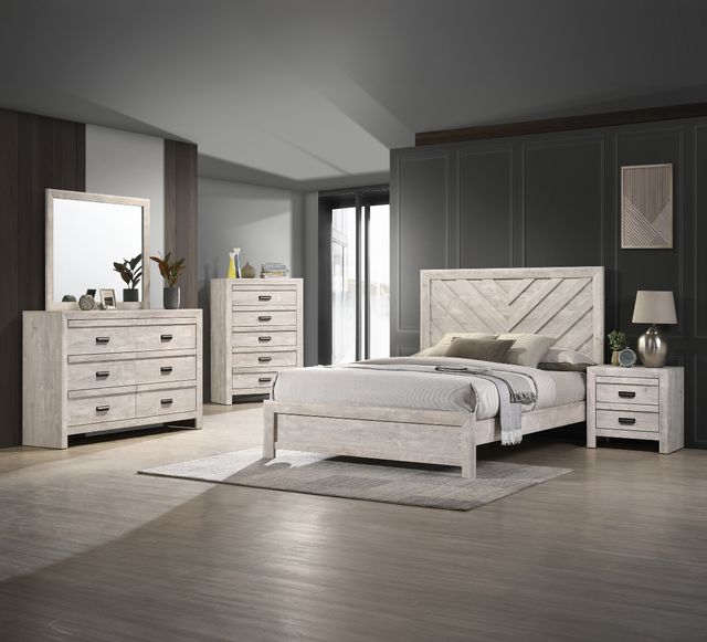 Crown Mark Valor White Queen Panel Bed-1