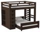 Elements International Cali Kids Brown Twin Over Full Bookcase Loft Bed-0