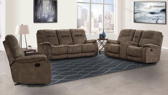 Parker House® Cooper Shadow Brown Manual Triple Reclining Sofa-1