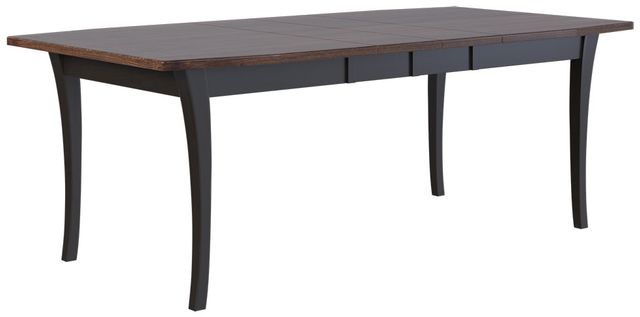 Country View Woodworking Customizable Binghamton Cherry Top Dining Table with 4-Leaves and Brown Maple Base-0