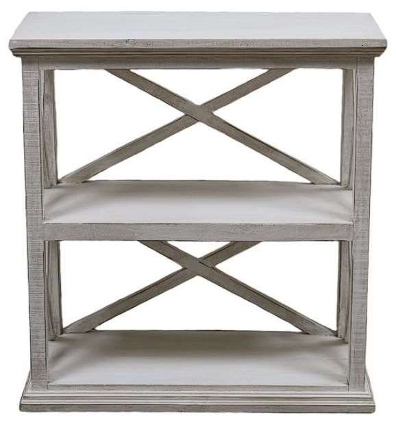 Million Dollar Rustic White Brace Bookcase-1