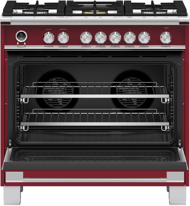 Fisher & Paykel Classic Series 9 36" Red Pro Style Dual Fuel Range-2