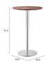 Zuo® Bergen Walnut Bar Table with Chrome Base-1