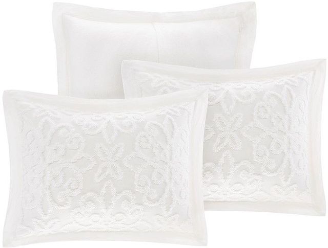 Olliix by Madison Park 5 Piece White Sabrina Tufted Cotton Chenille Daybed Set-2