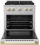 ZLINE Marino 30" Stainless Steel Pro Style Dual Fuel Range with Champagne Bronze Accents-1