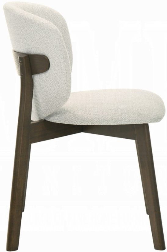 ACME Furniture Mallin 2-Piece Gray/Walnut Upholstered Dining Side Chair Set-4