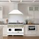 ZLINE Autograph Edition 48" White Matte Wall Mounted Range Hood with White Matte Shell and Champagne Bronze Handle-1
