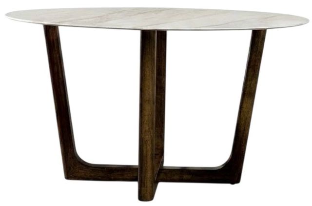 New Classic® Home Furnishings Karsen Sintered Stone Dining Table Top with Walnut Base -0