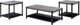 New Classic® Home Furnishings Linea 3-Piece Black/Dark Gray Occasional Table Set-0