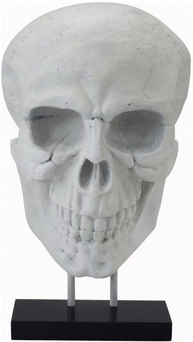 Moe's Home Collection Braincase White Skull Statue-2