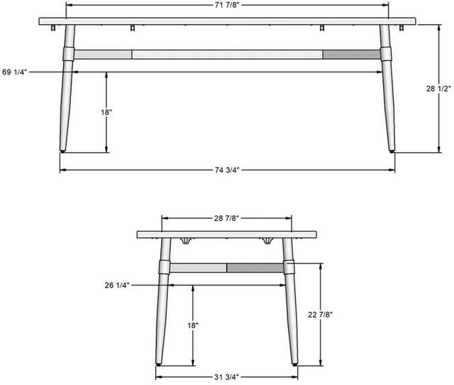 Amisco Customizable Link Walnut Veneer Dining Table with Tapered Steel Legs-2