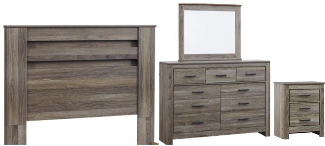 Signature Design by Ashley® Zelen 4-Piece Warm Gray Queen Panel Headboard Bedroom Set-0