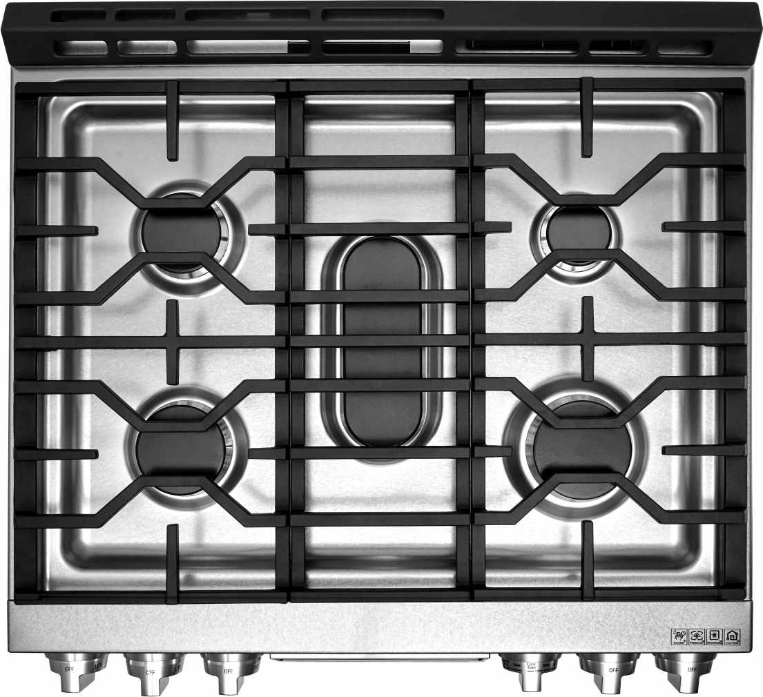 LG Signature 30" Textured Steel Slide In Dual Fuel Range - Thumbnail 2