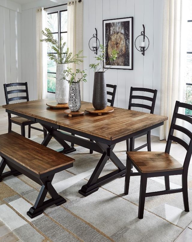 Signature Design by Ashley® Wildenauer Black/Brown Tall Swivel Bar Stool-5