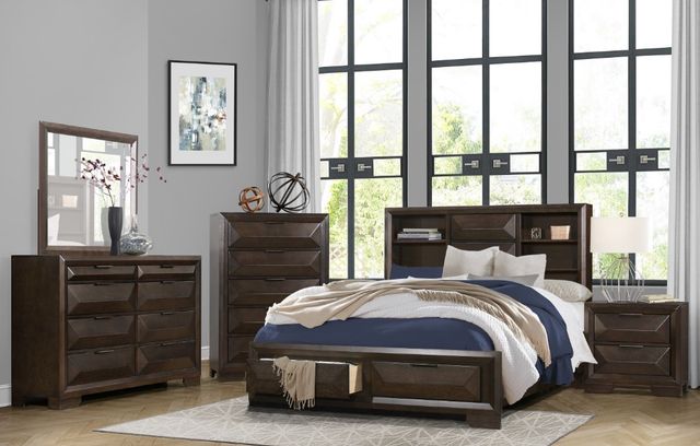 Homelegance® Chesky Warm Espresso California King Bookcase Bed-1