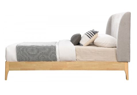 Meridian Furniture Ventura Grey/Natural Upholstered Twin Panel Bed-2