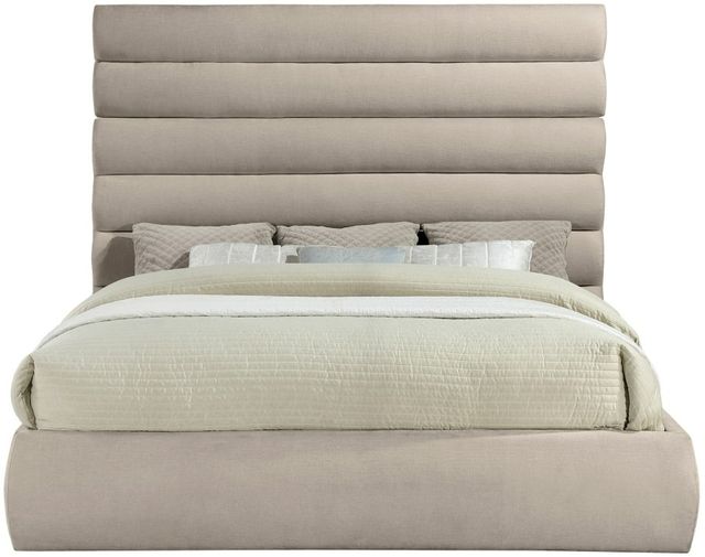 Meridian Furniture Adam Beige 71'' King Upholstered Panel Bed-1