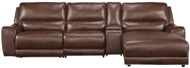 Signature Design by Ashley® Silverbrooke 4-Piece Canyon Power Reclining Right-Arm Facing Sectional with Chaise and Storage Console-0