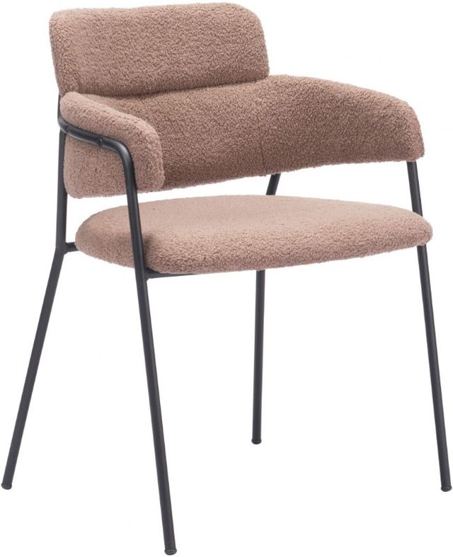 Zuo® Modern Marcel 2-Piece Black/Brown Dining Arm Chair Set-1