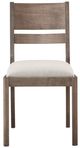 Bassett® Furniture Origins Spence Fog Dining Chair with Thrillist Linen Upholstered Seat-1