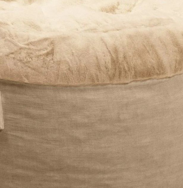 CordaRoy's® Nest Beige Bunny Fur Full Adult Bean Bag Chair-3