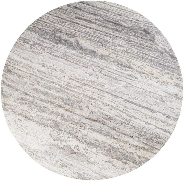 Universal Explore Home™ New Modern Meadow White Travertine Round Dining Table-2