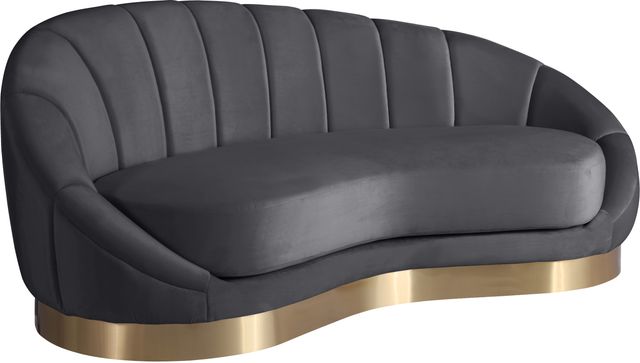 Meridian Furniture Shelly Grey Velvet Chaise-1