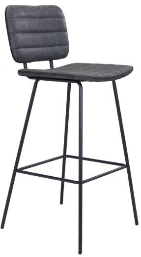 Zuo® Modern Boston 2-Piece Vintage Black Bar Chairs-0