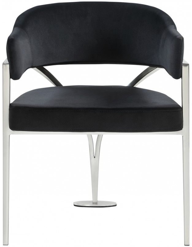 Meridian Furniture Madelyn Black/Chrome Velvet Dining Chair-1