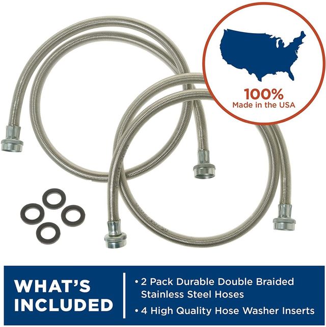 GE® 2 Pack Stainless Steel Universal Hose -4