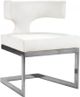 Meridian Furniture Alexandra White/Chrome Faux Leather Dining Chair-0