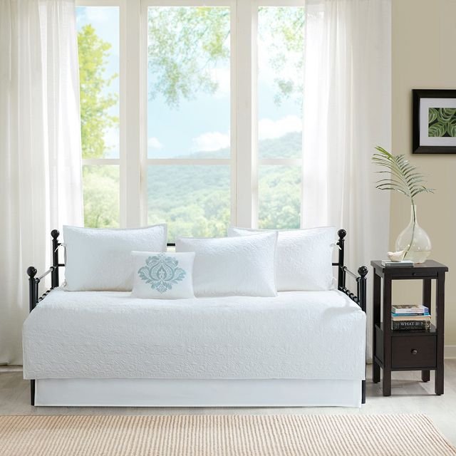 Olliix by Madison Park 6 Piece White Quebec Reversible Daybed Cover Set-1