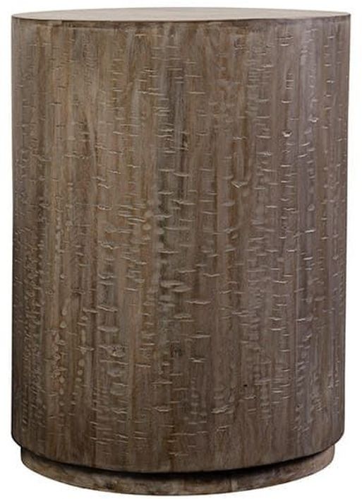 Porter International Designs Drum Gray Round End Table-2