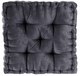 Olliix by Intelligent Design Charcoal Azza Poly Chenille Square Floor Pillow Cushion-0