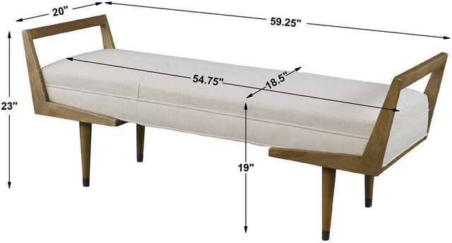 Uttermost® Waylon Ivory Bench-2