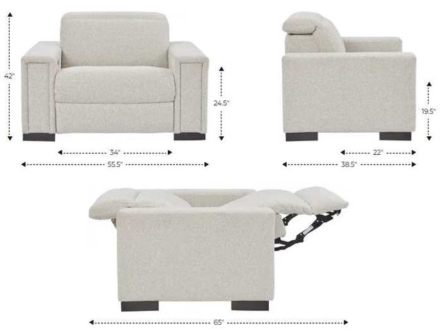 La-Z-Boy® Armitage Flint Power Reclining Chair and a Half with Headrest-2