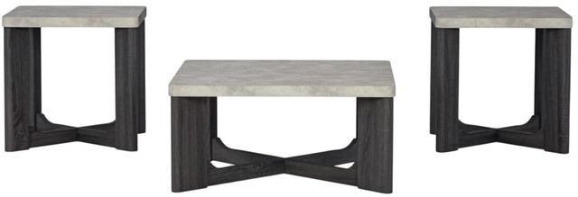 American Wholesale Furniture Sherwood 3-Piece Gray/Whitewash Occasional Table Set-2