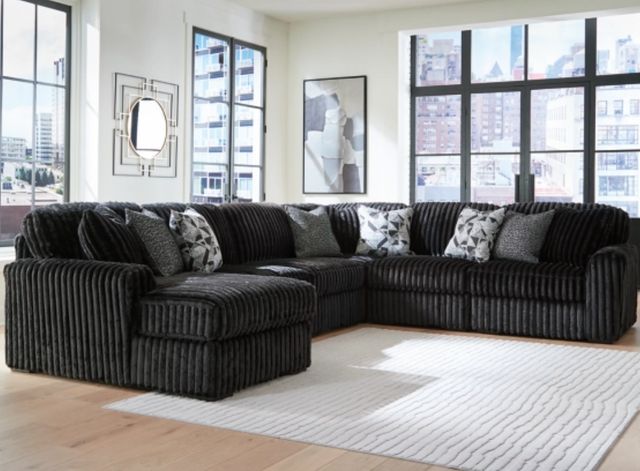 Signature Design by Ashley® Midnight-Madness 6-Piece Onyx Left-Arm Facing Sectional and Chaise-1