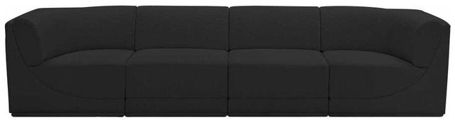 Meridian Furniture Ollie 4-Piece Black 128" Sofa-1