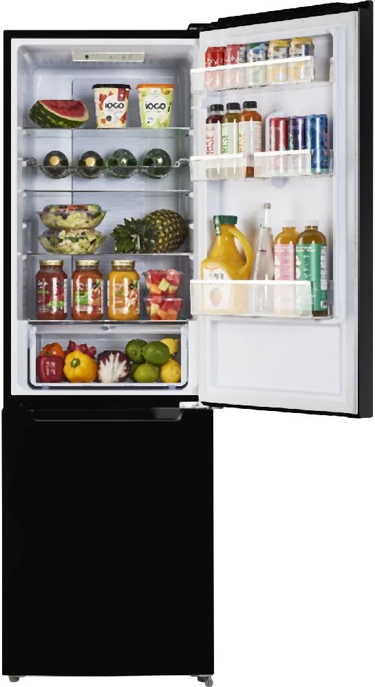 Unique Appliances 24" 11.4 Cu. Ft. Solar DC Black Counter Depth Bottom Freezer Refrigerator-2