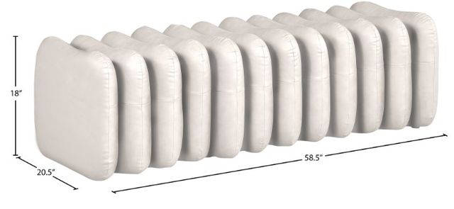 Meridian Furniture Atticus Cream Leather Upholstered Bench-4