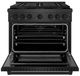 ZLINE Paramount 36" Black Satin Stainless Steel Gas Range with 6 Burner Cooktop and Convection Gas Oven with Black Matte Accent-5